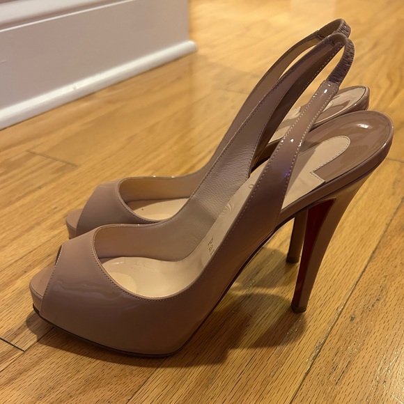 Christian Louboutin No Prive 120 Patent Nude Heels Size 37.5 - Picture 6 of 9